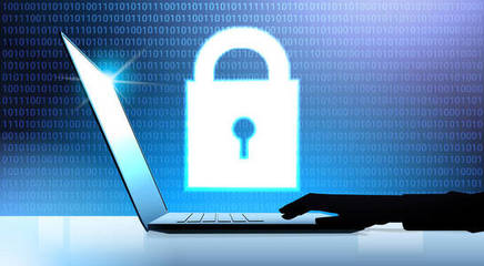 挂锁数据保护隐私概念。Gdpr 网络安全网背景。屏蔽个人信息。互联网技术网络连接